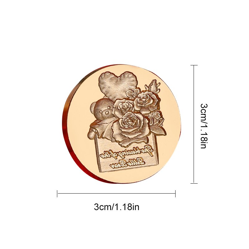 Valentine's Day Series Matte Craftsmanship - Solid Brass Stamp Embossed Wax Bead Metal Head Manufacturer Wholesale