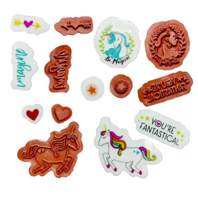 Unicorn Party Favor Funny Rubber Stamper Kids Drawing Self-Inking Plastic Ink Stamp for Decoration DIY Office Use