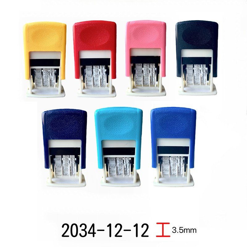 Custom Personalized Digit Number Symbol Rolling Wheel Ink Stamps French Rubber Stamp Spanish English Date Stamp