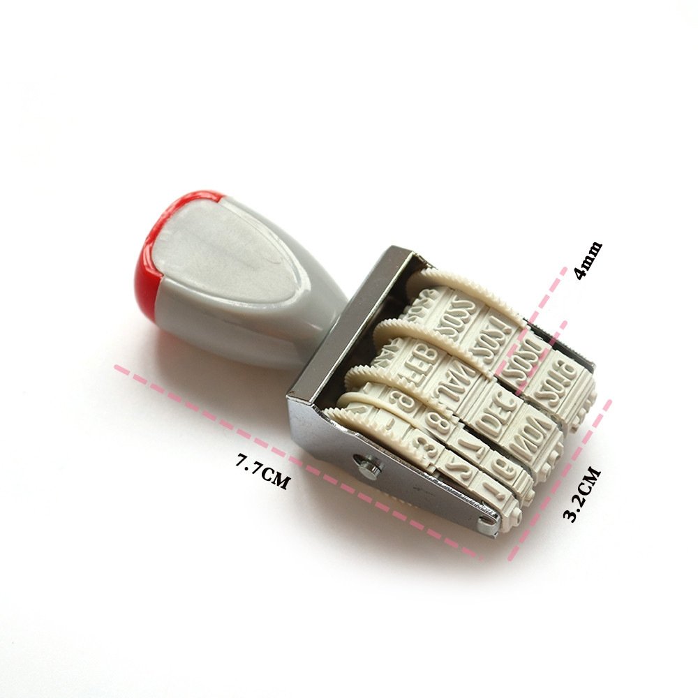 Custom Personalized Digit Number Symbol Rolling Wheel Ink Stamps French Rubber Stamp Spanish English Date Stamp
