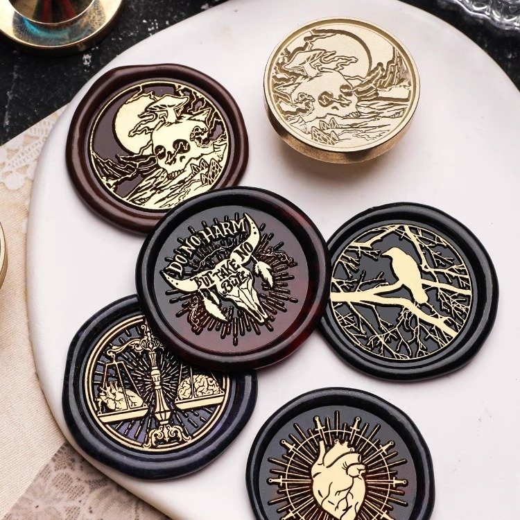 New Dark Series Solid Brass Stamps, Embossed Stamps, Wax Beads, Metal Heads, Stamps, Festival Gifts, Manufacturer Wholesale