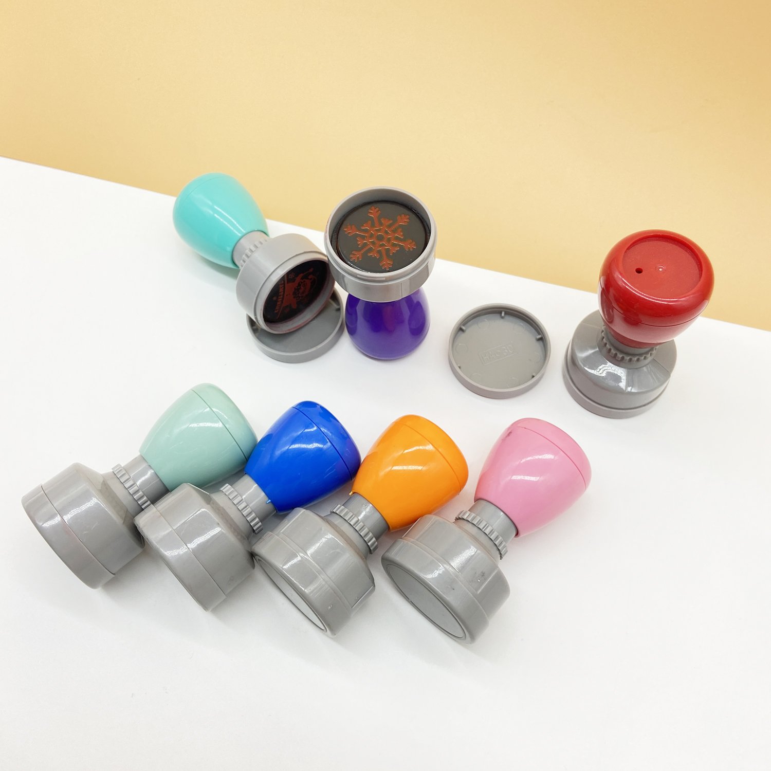 Manufacture hot selling custom rubber stamp office stamp personalized logo round stamp