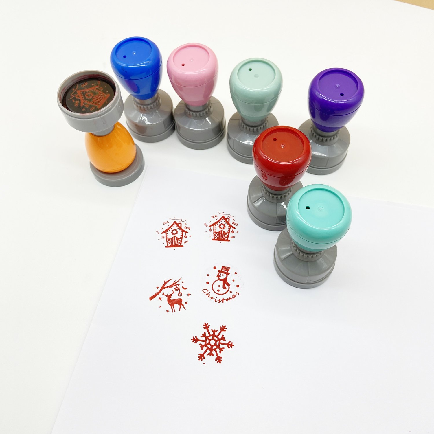 Manufacture hot selling custom rubber stamp office stamp personalized logo round stamp