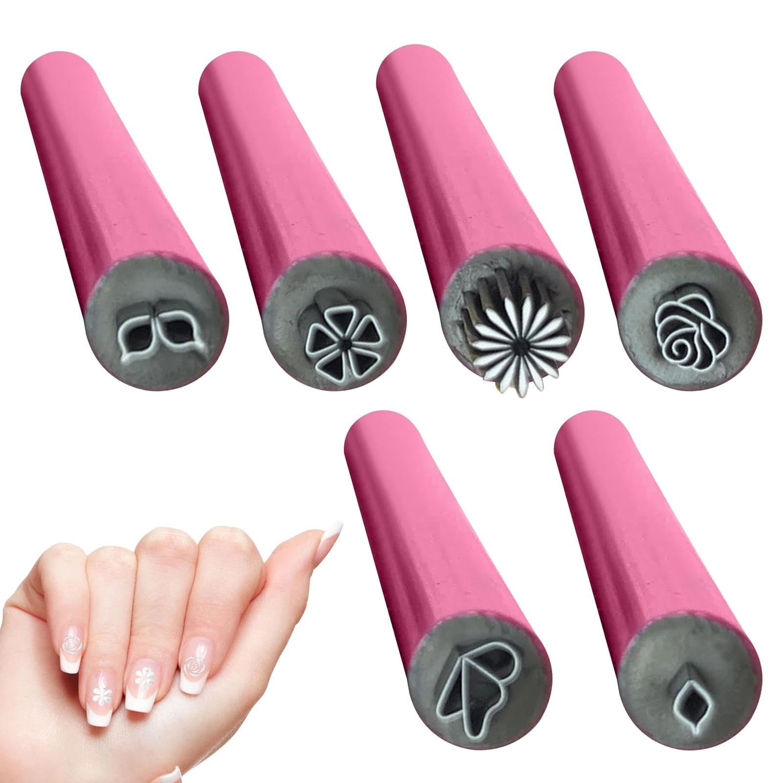 6Pcs Nail Art Stamp Pen Set Nail Art Tools Different Flower Nail Graffiti Dotting Tools
