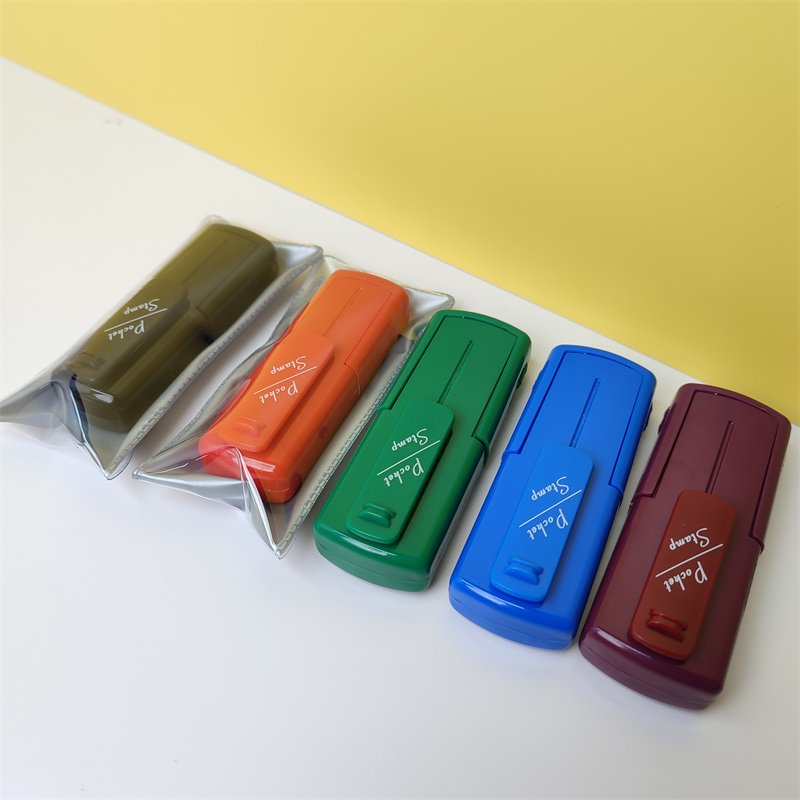 Hight Quality Pocket Stamp Personal Name Custom Flash Self Inking Rubber Pocket Signature Stamps