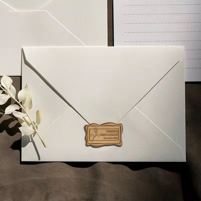 Factory customized Guest Invitation letter Wedding bride event stationery customize Gift Wrapping self-adhesive Wax seal Sticker