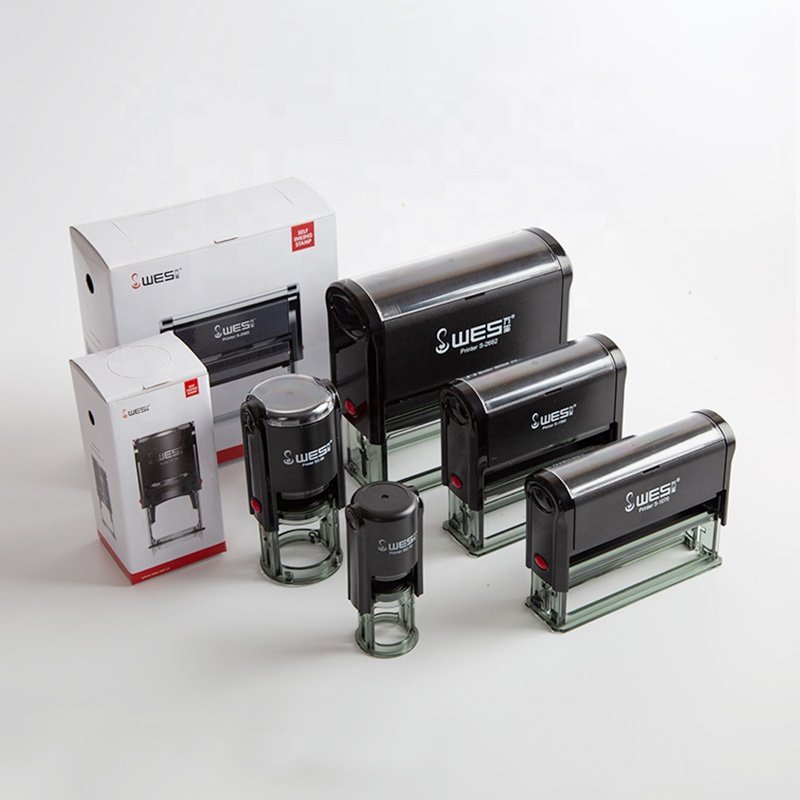 High Quality Self-Inking Rubber Stamp WES Self Ink Stamp for Office Use Made of Durable Plastic Material