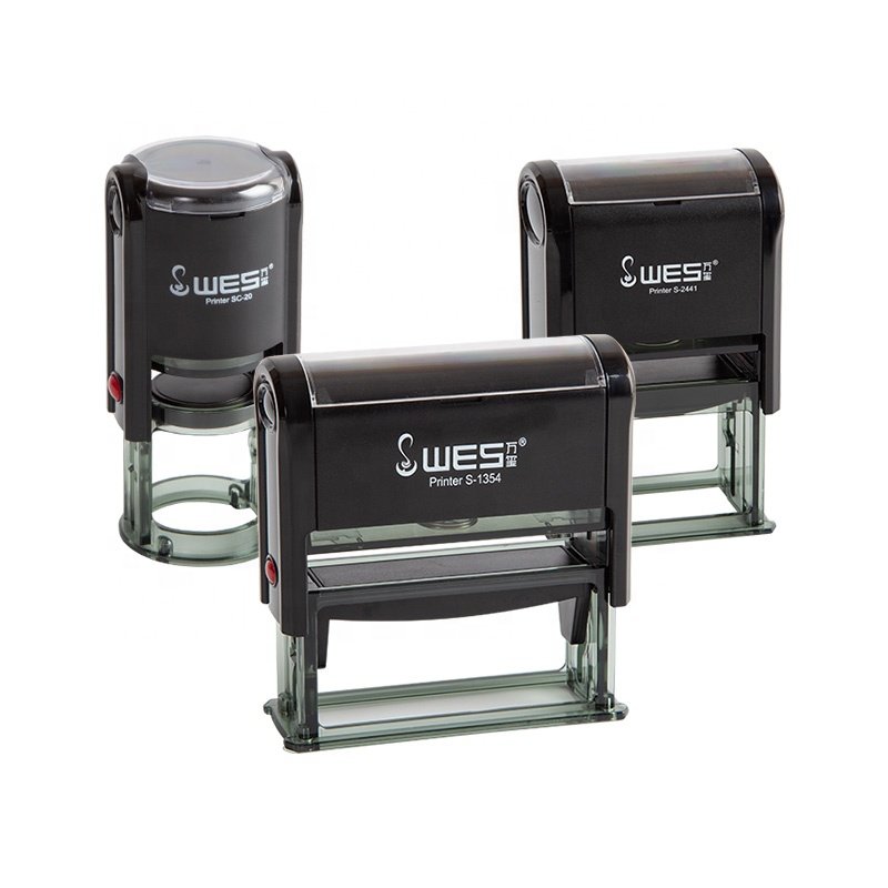 High Quality Self-Inking Rubber Stamp WES Self Ink Stamp for Office Use Made of Durable Plastic Material