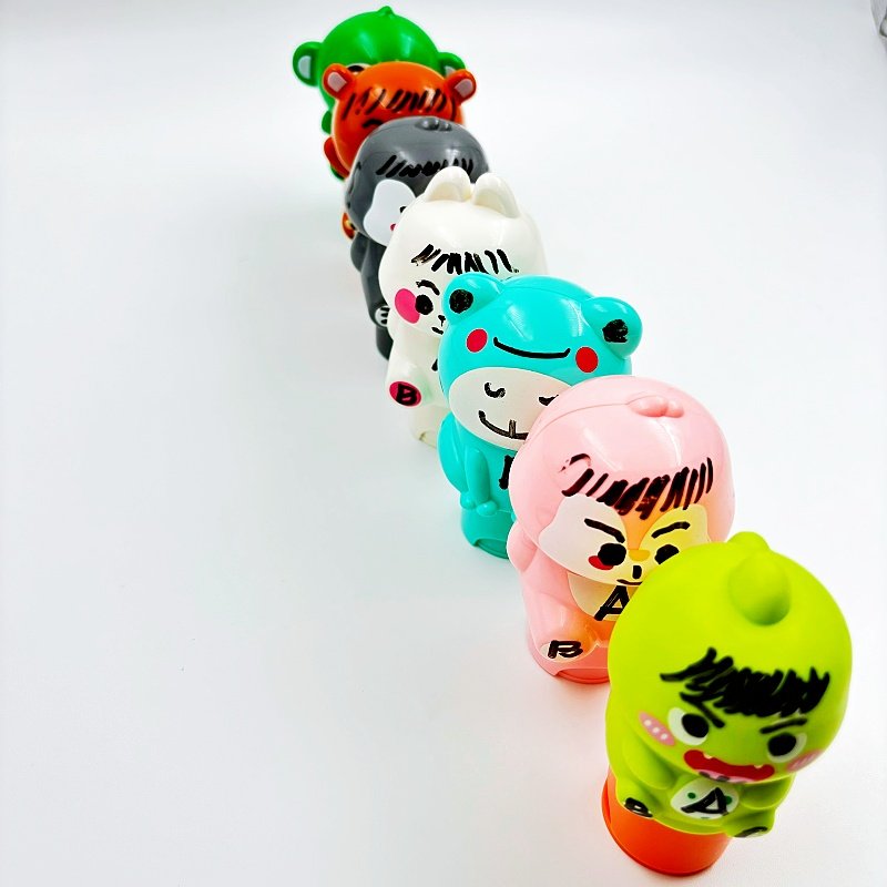 Hot Sale DIY Kids Toy Educational Magic Seal Stamp Pen and Reusable Sticker Set Cute ABS Plastic Roller Stamp for Children