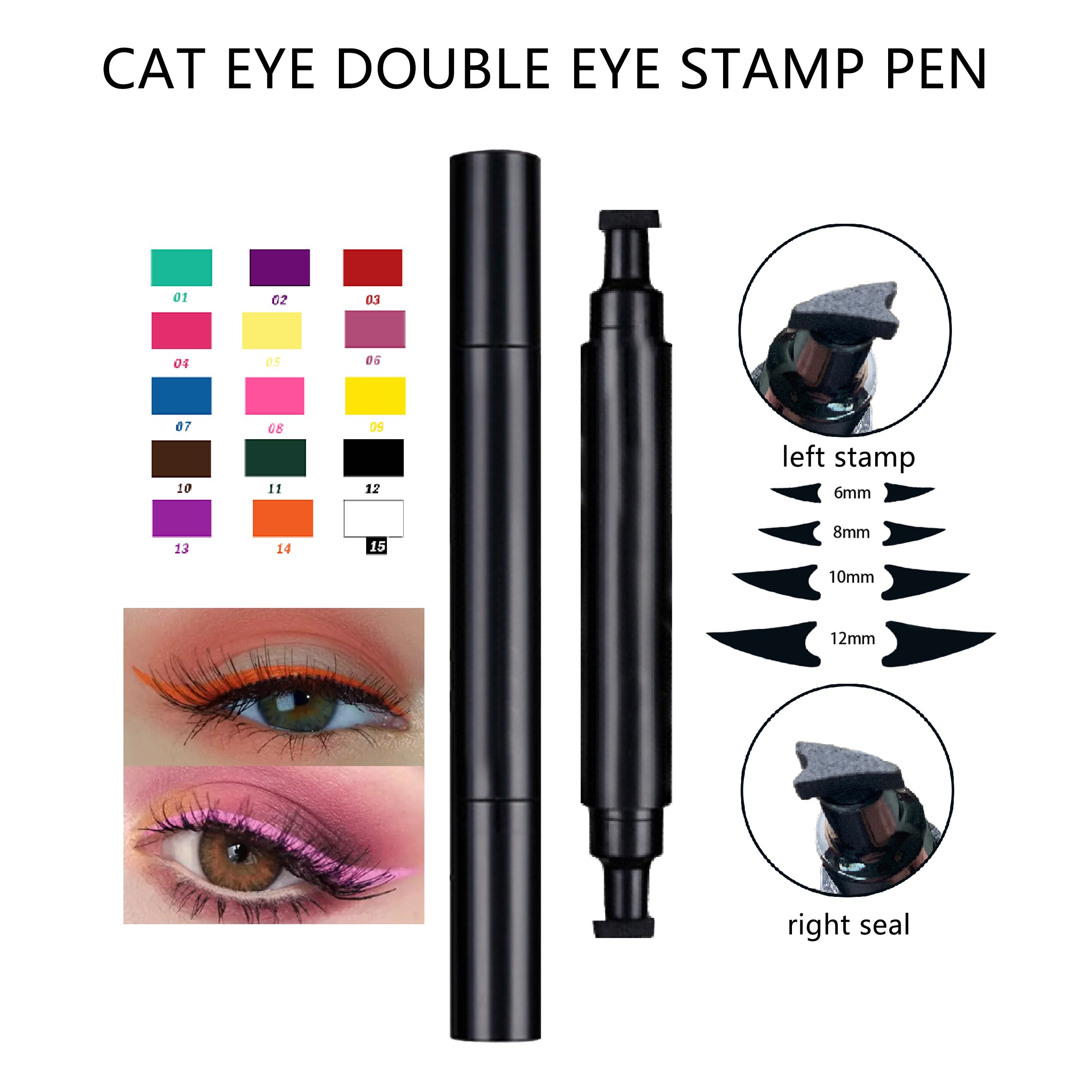 Eyeliner Stamp Waterproof Custom Logo Vegan Double Head Makeup 2 in 1 Eye Liner Liquid Eyeliner