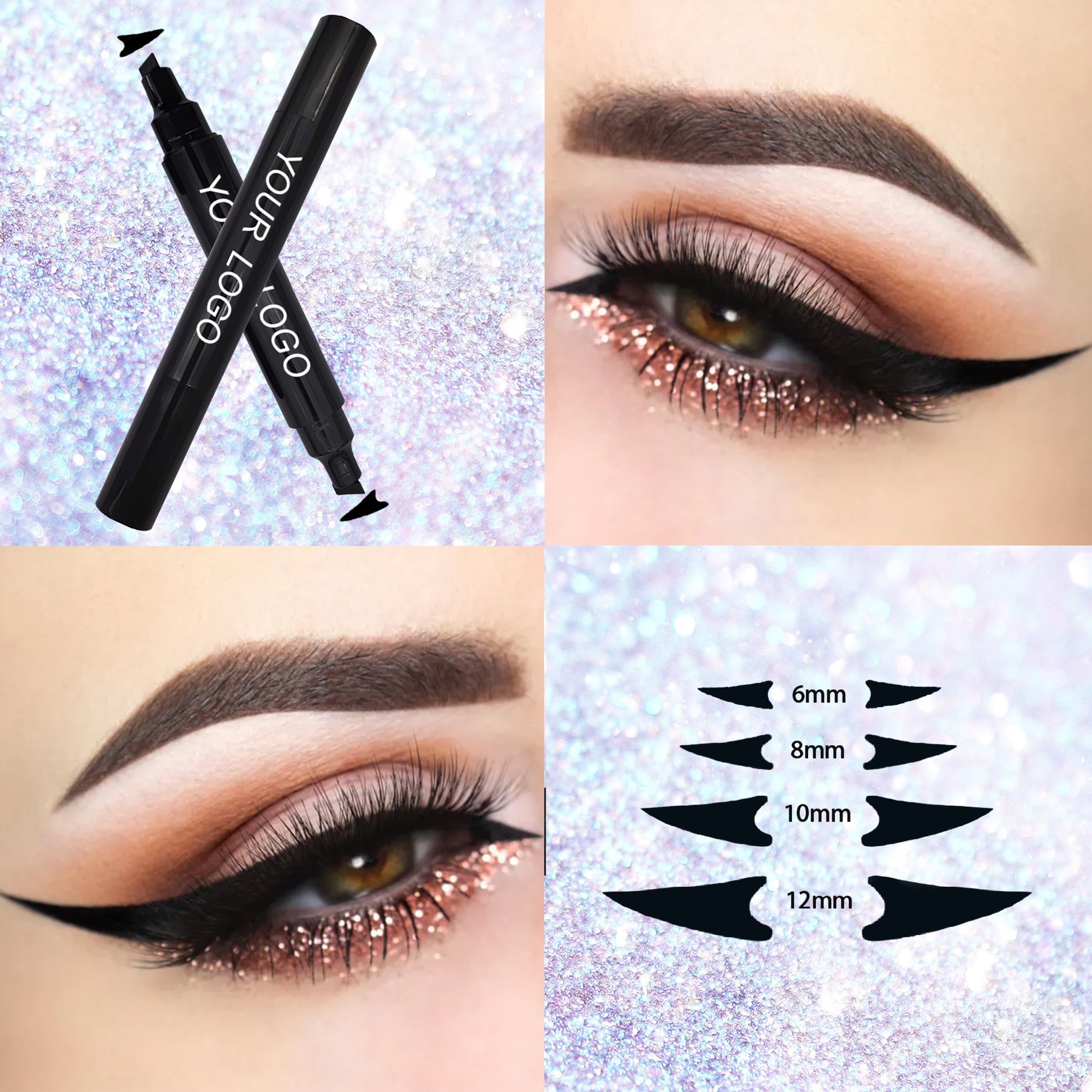 Eyeliner Stamp Waterproof Custom Logo Vegan Double Head Makeup 2 in 1 Eye Liner Liquid Eyeliner