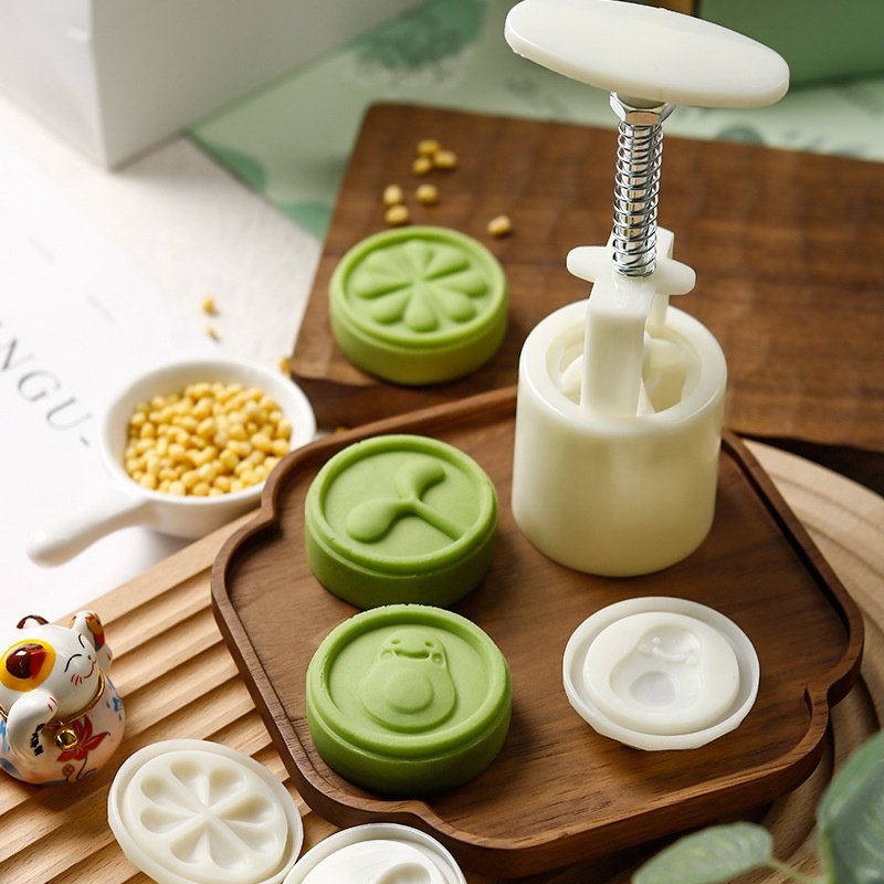 MorSun 50g Mid Autumn Festival Avocado Mooncake Mold Hand-Pressure Cookie Bakery Pastry Pumpkin Pie Stamps DIY Patterns Tools