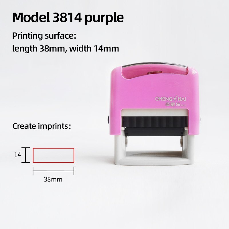 High Quality Self-Inking Office Stamp with Water-Based Ink 38*14mm Plastic for DIY and Scrapbooking