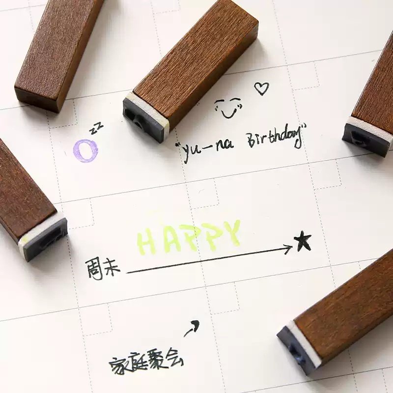 STICKERS PUNK 28 Pcs Alphabet Stamps Vintage Wooden Rubber Letter Number Symbol Stamp Set For Diy Craft Card Making 03546