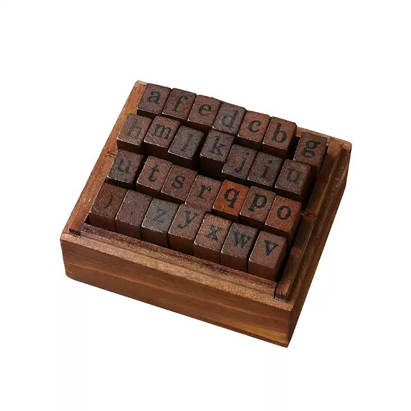 STICKERS PUNK 28 Pcs Alphabet Stamps Vintage Wooden Rubber Letter Number Symbol Stamp Set For Diy Craft Card Making 03546