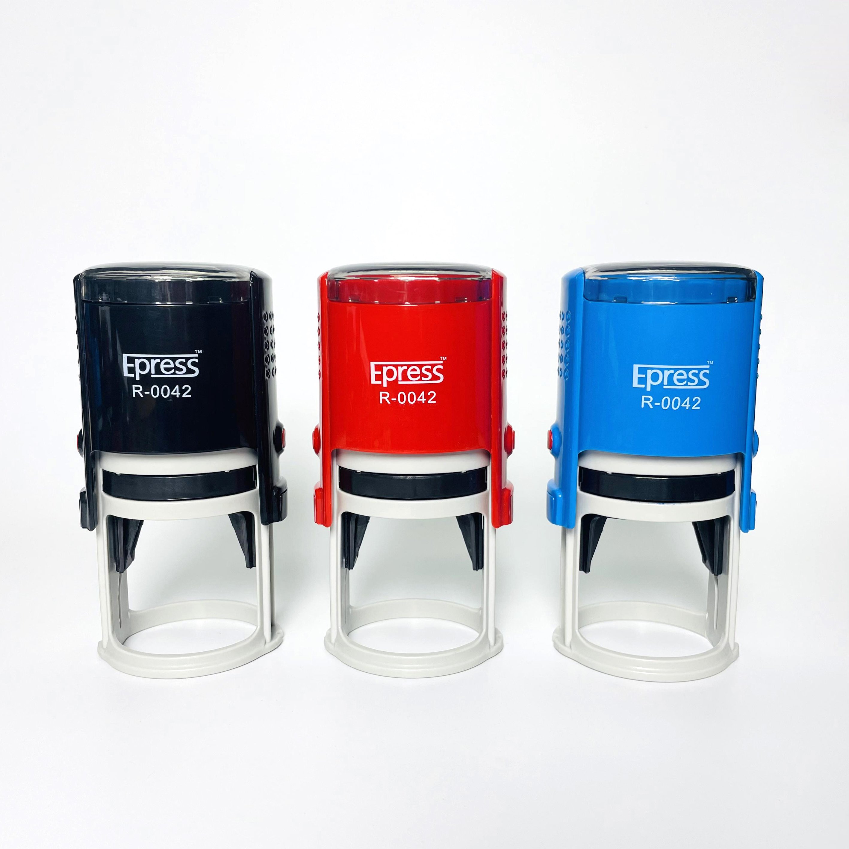 Custom Rubber Office Self Inking Stamp Round Rubber Stamp With Ink Color And Ink Pad