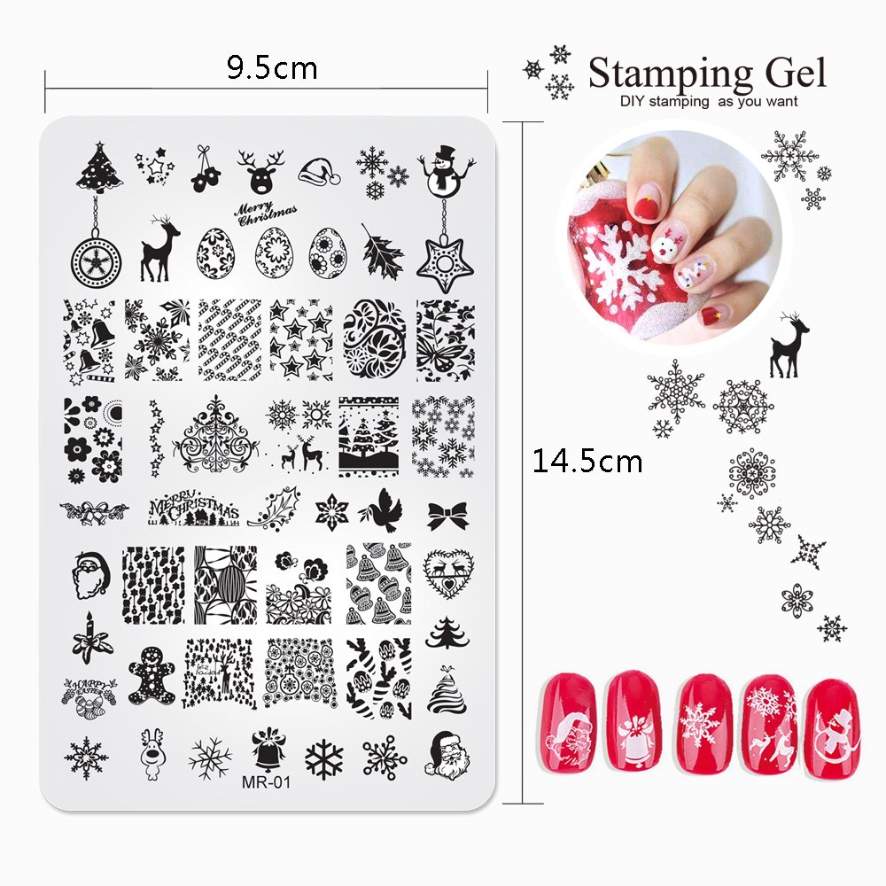 Pure Clear Jelly Silicone Nail Stamp Stamper Kit with Scraper Tool for Nail Art Design
