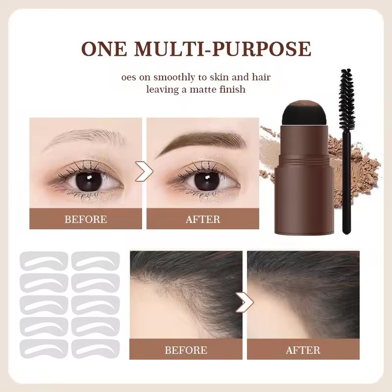 Wholesale Custom Logo 10 MOQ Brow Stamp Shaping Perfect Eyebrow Enhancer Powder Stick Waterproof Eyebrow Stamp Stencil Kit