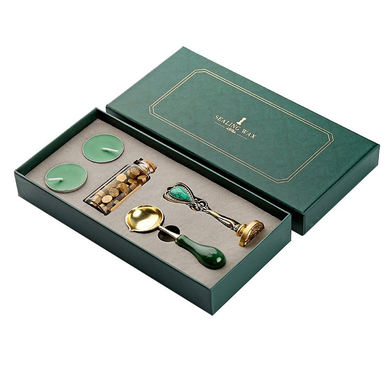 OEM Wax Stamp Seal Stamps Box Kit Wedding Invitation Decorative Sealing wax Dipping Pot Set Stamping Plates Melt Craft