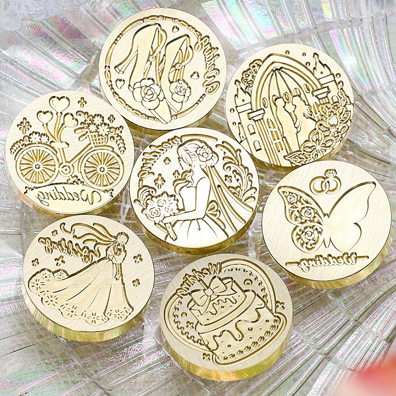 Factory Price Wedding Series Wedding Dress Party Hand Tied Bouquet Estheticism Wax Seal Stamp Head