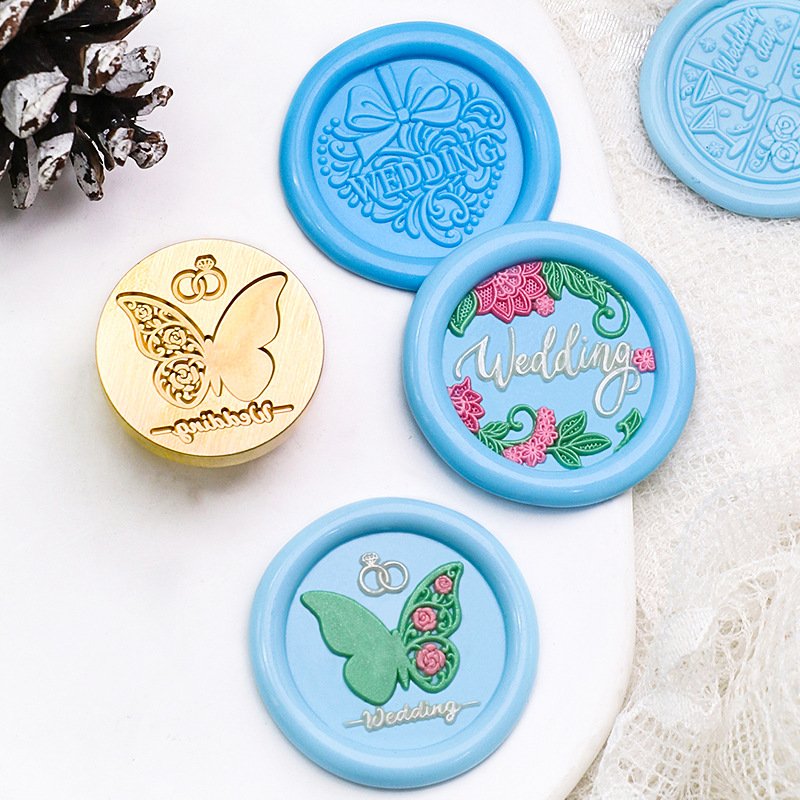 Factory Price Wedding Series Wedding Dress Party Hand Tied Bouquet Estheticism Wax Seal Stamp Head