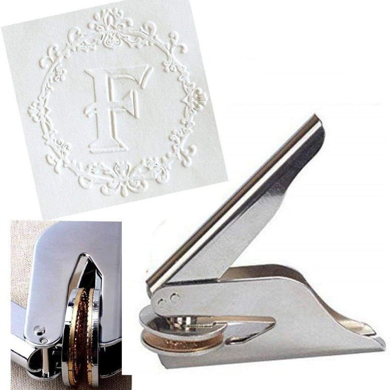 silver and gold pocket seal handle embossing stamp