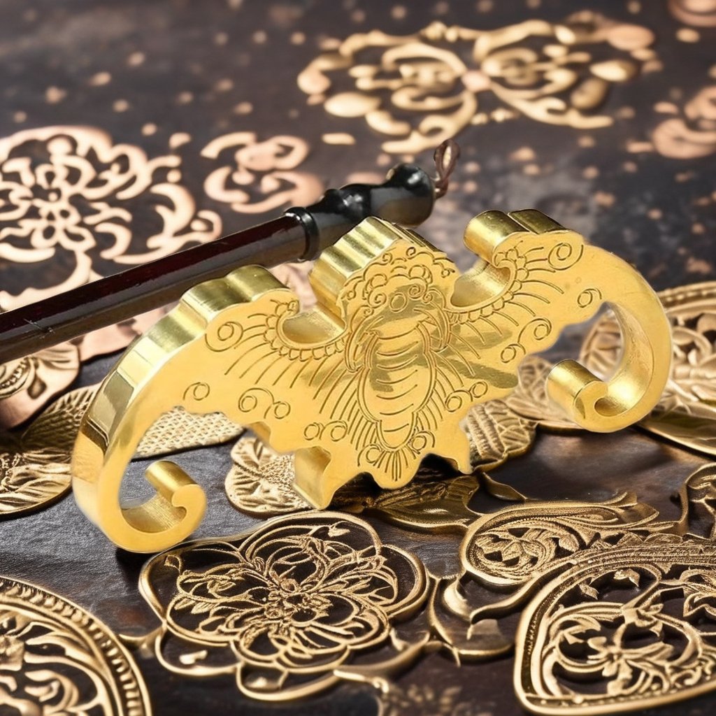 Wenfang Creative Customizable Bat Book Paperweight Four Treasure Supplies Stamps Brass Metal Press Ruler Plastic Wholesale