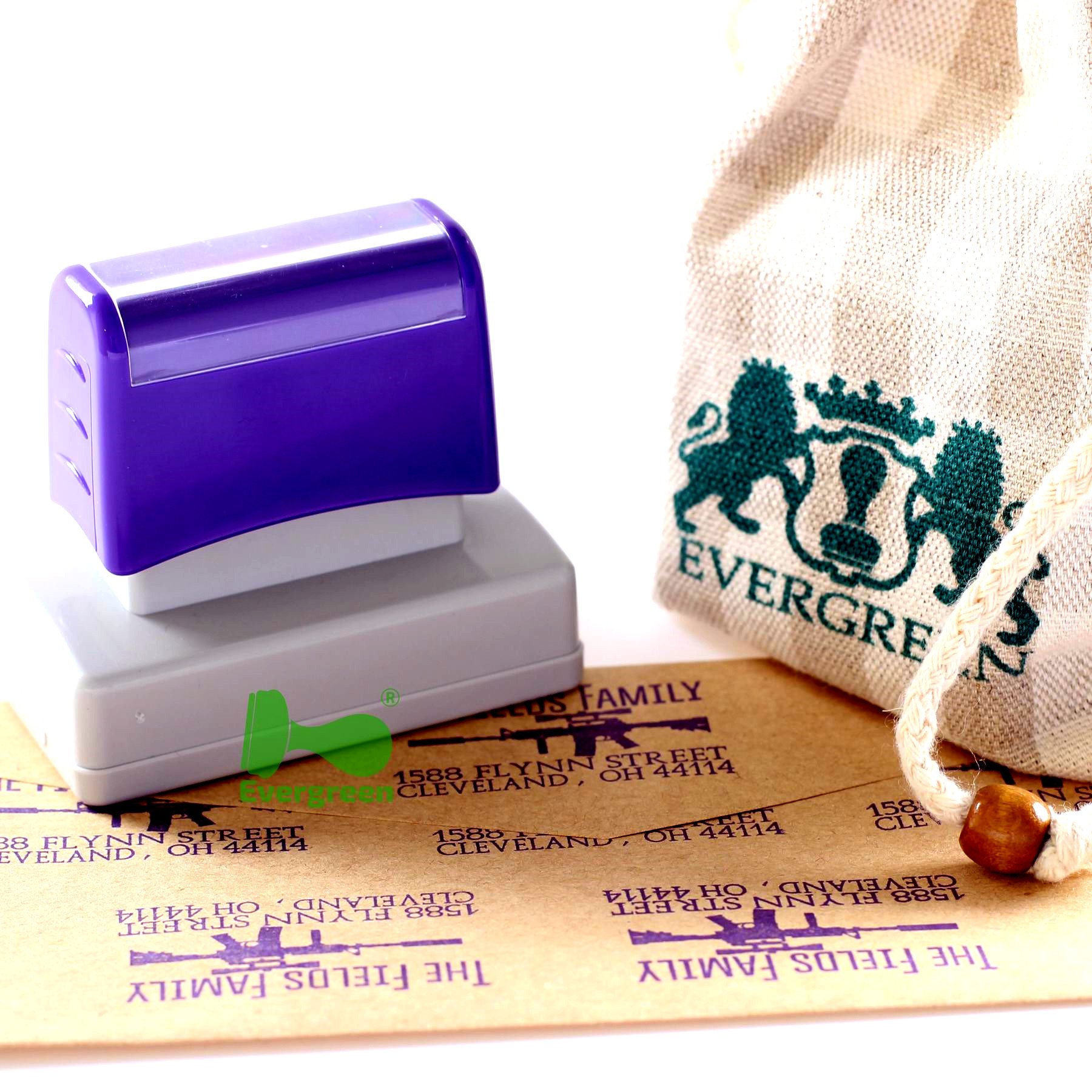 Pre inked flash stamps with dual foams and various shell colors for frequent use