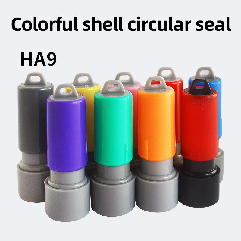HA09 Self-Inking Stamp Circular Imprint Plastic Ink Pad for Office Use