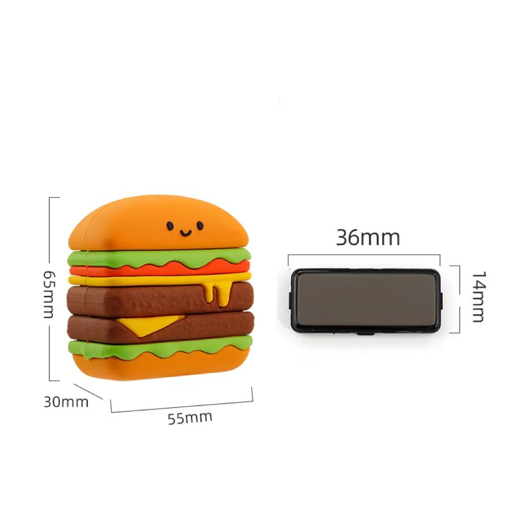 diy cartoon flash stamp Name Stamp cloth stamp burger/French fries/juice/milk 36*15mm