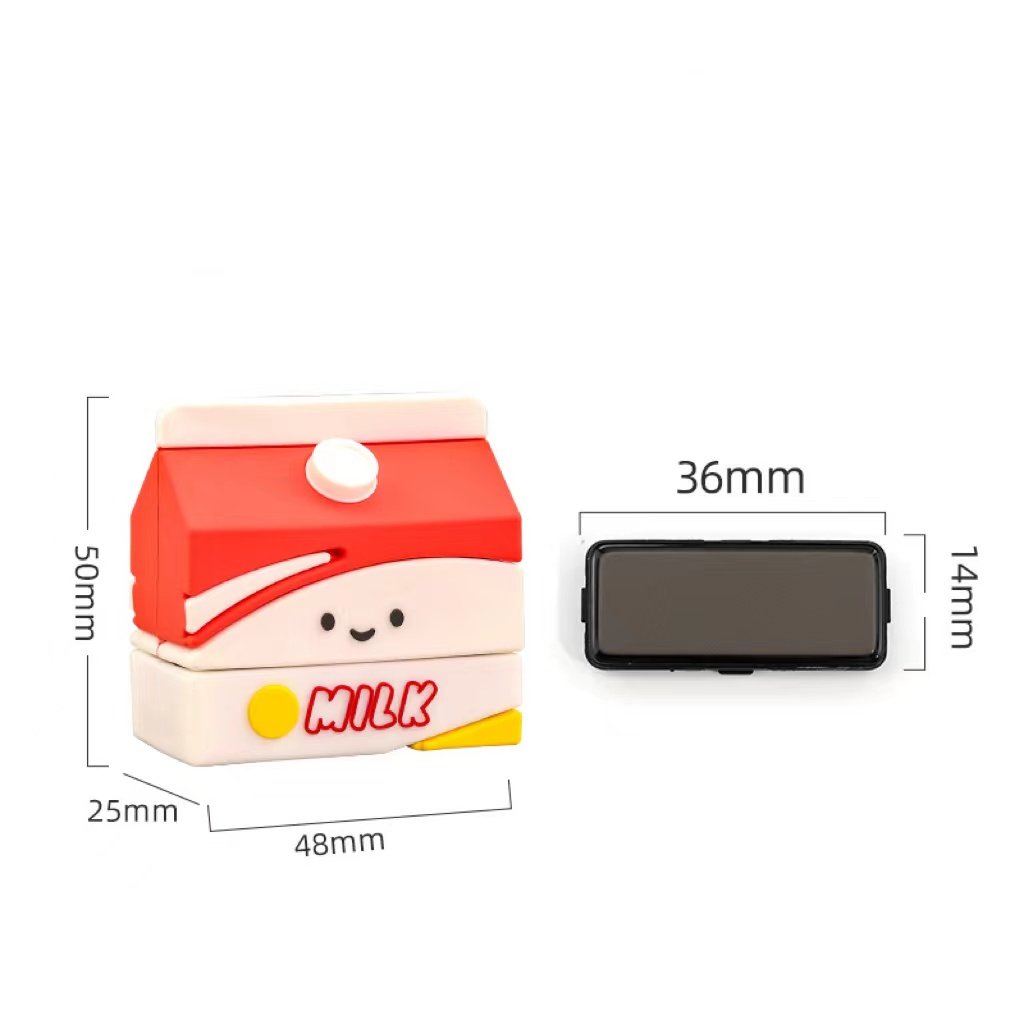 diy cartoon flash stamp Name Stamp cloth stamp burger/French fries/juice/milk 36*15mm