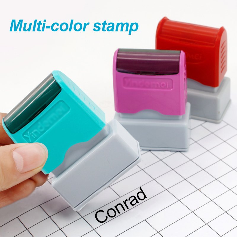 Factory custom different color personalized stamp flash stamp custom stamp set with ink