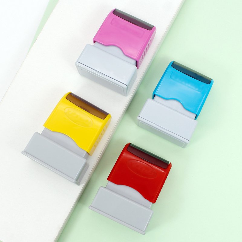 Factory custom different color personalized stamp flash stamp custom stamp set with ink