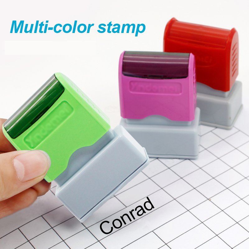 Factory custom different color personalized stamp flash stamp custom stamp set with ink