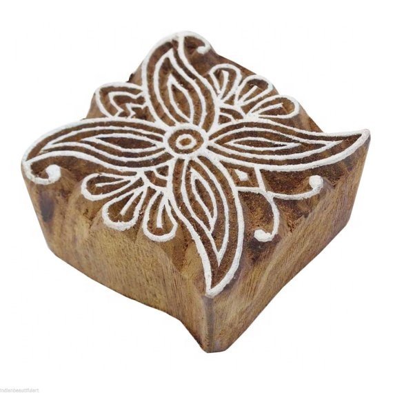 Wooden Hand Carved Textile Printing Wood Stamp
