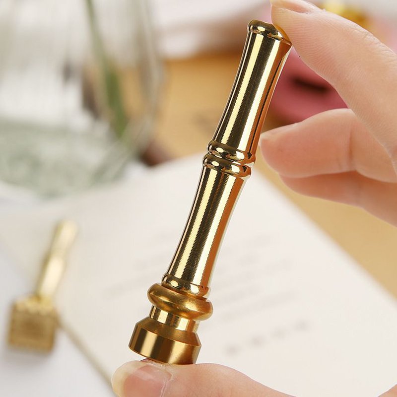 Bamboo brass handle fire paint seal wax small handle mini stamp available metal handle manufacturers wholesale