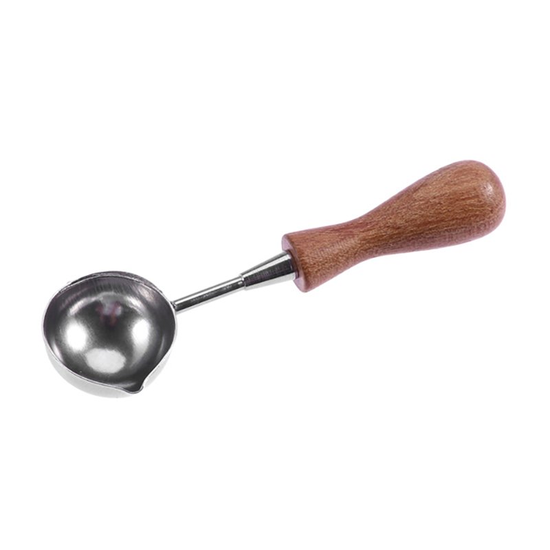 Vintage Wood Handle Sealing Wax Silver Spoon Wax Seal Stamp Spoon