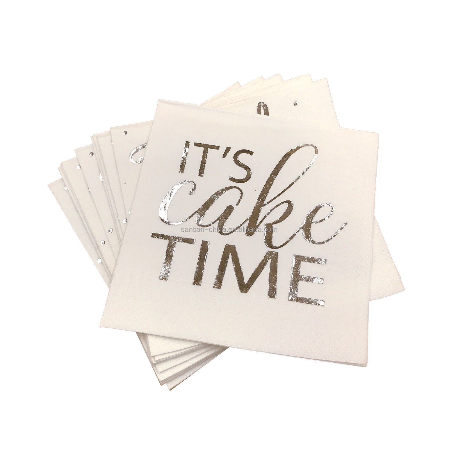 Santian 2-3 Ply Gold Foil Stamped Napkins Christmas Party Cocktail Napkins Pack for Your Special Occasion