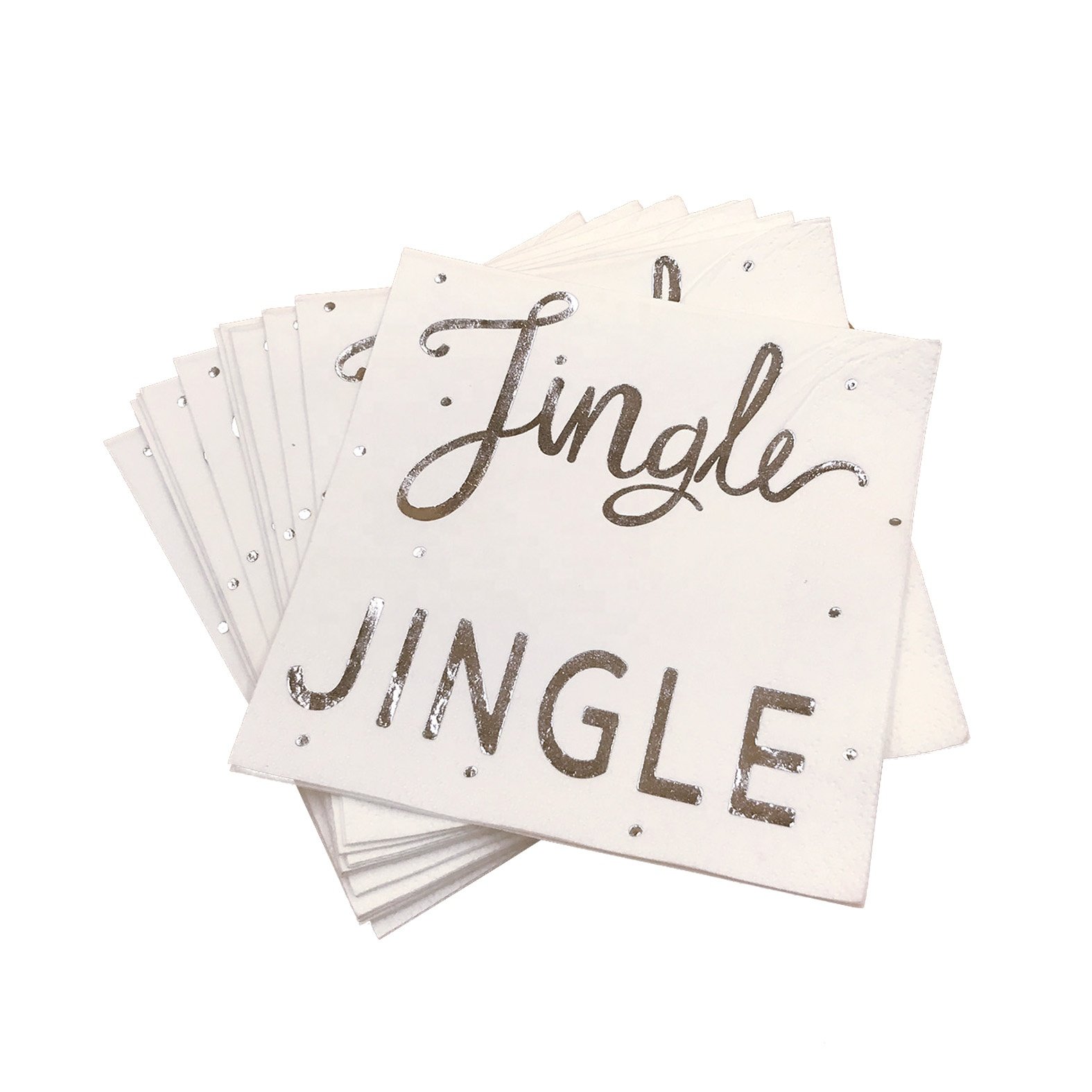 Santian 2-3 Ply Gold Foil Stamped Napkins Christmas Party Cocktail Napkins Pack for Your Special Occasion