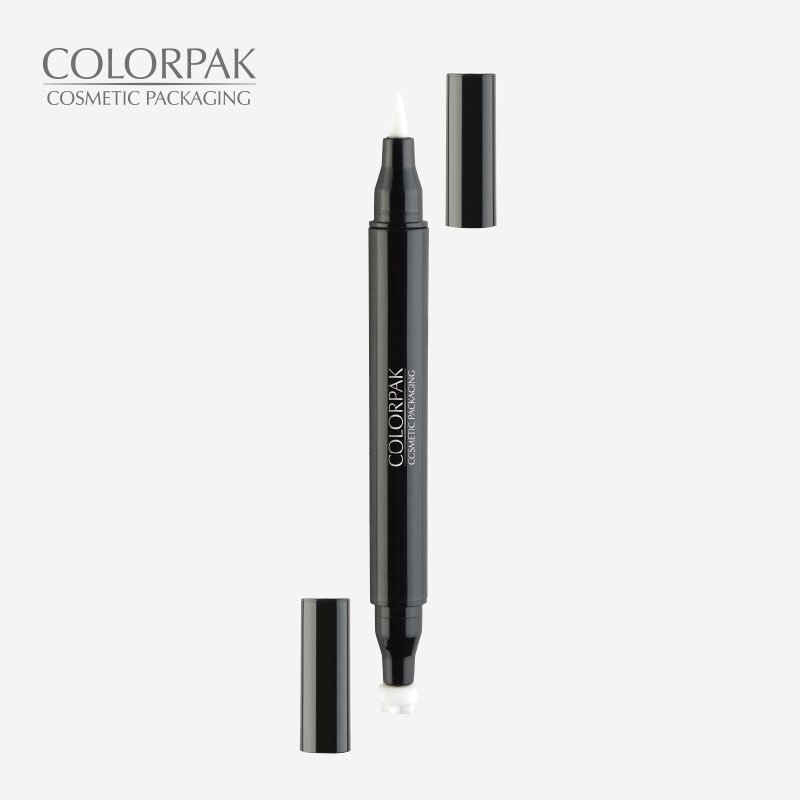 Double ended cosmetic empty liquid eyeliner pencil with custom eyeliner stamps tip eyeliner packaging