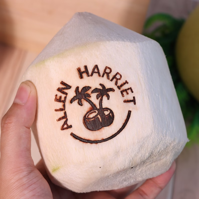 coconut vacation iron stamp beach brand name brass Stamp OEM Customized DIY Personalize gift home kitchen Tools and STAMP