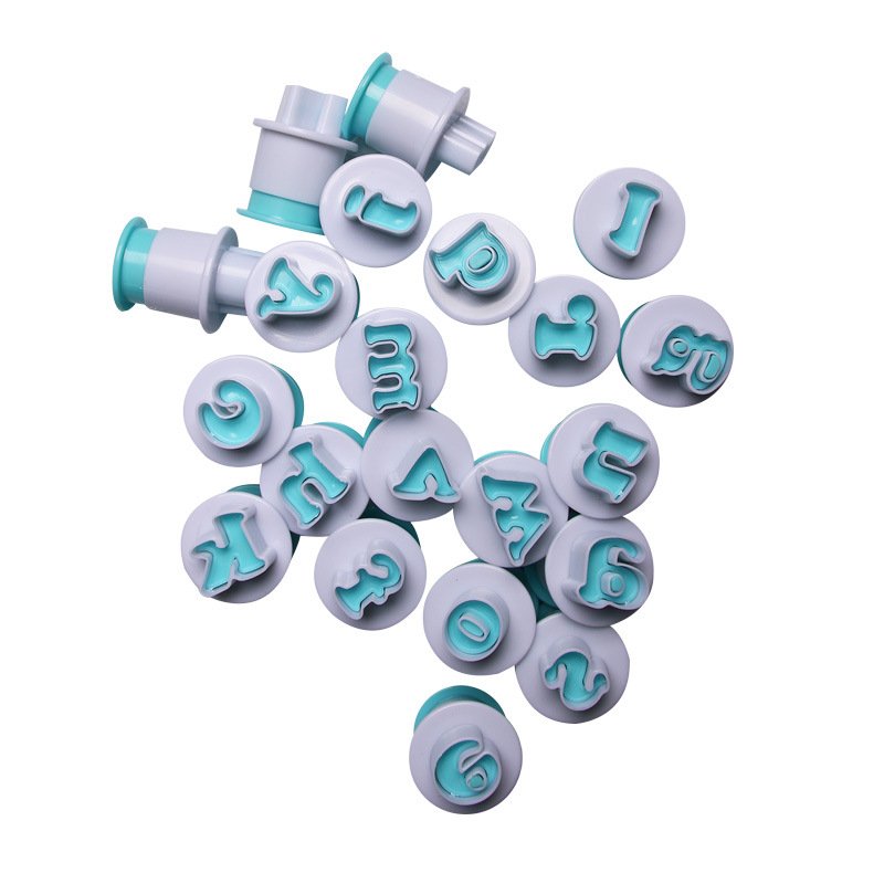 Letter And Number Stamp Cookie Cutters DIY Baking Cake Pastry Direct Embossing Spring Fondant Stamper Set