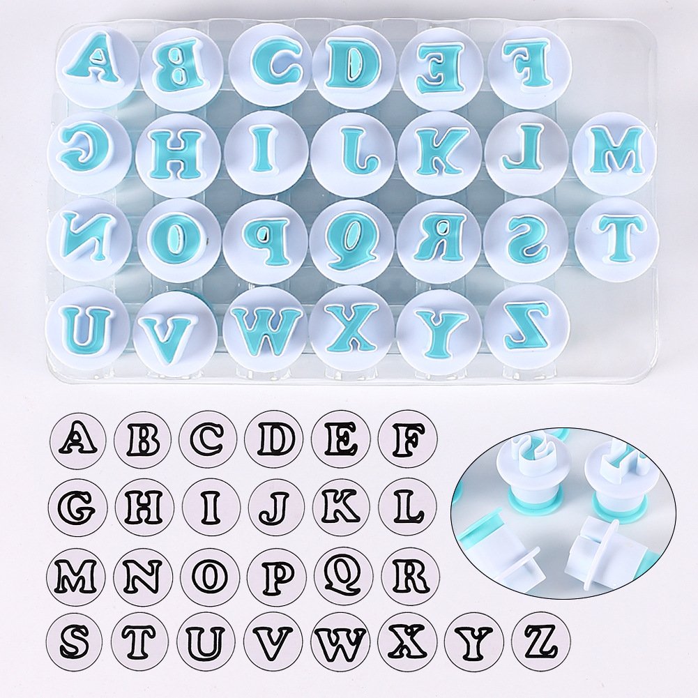 Letter And Number Stamp Cookie Cutters DIY Baking Cake Pastry Direct Embossing Spring Fondant Stamper Set