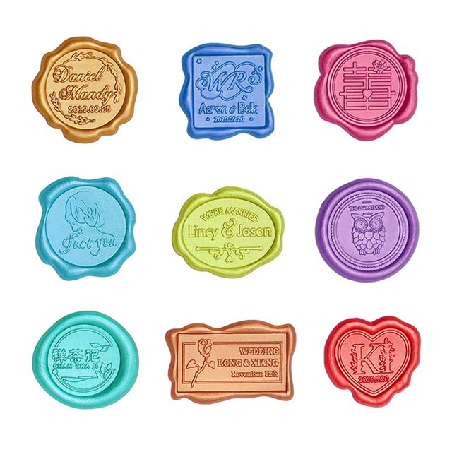 Customized logo wax seal stickers wedding invitation crafts stamps wine bottle seals self-adhesive wax seals/stickers wholesale