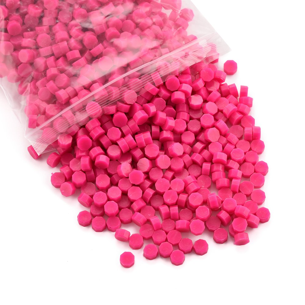 Pearlescent color Peony Pink Octagon Eco-friendly Wax Seal Beads for Seal Stamp 0.5KG bulk sealing wax beads