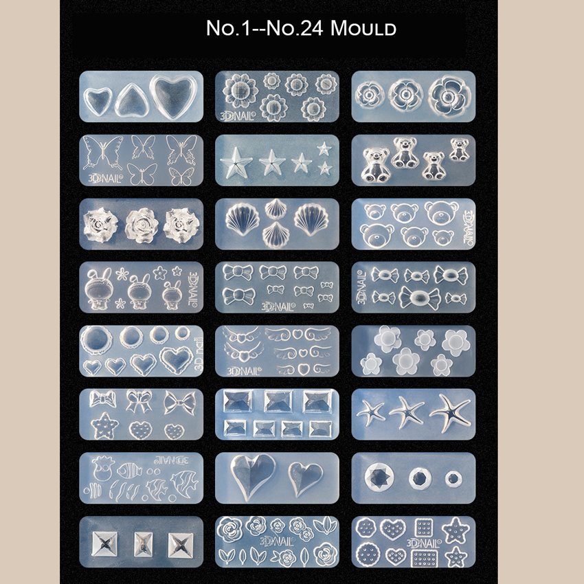 Best Selling 3D Manicure Nail Molds Kit Silicone Printing Template for Nail Supplies