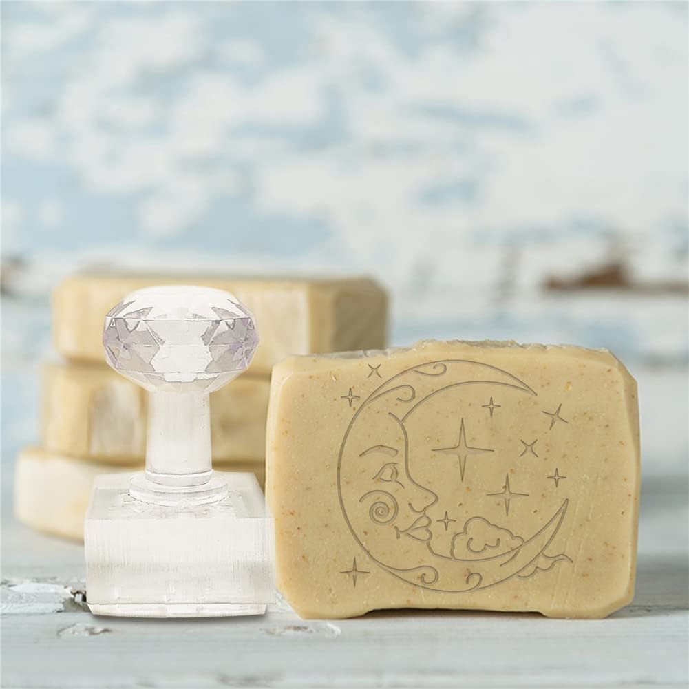 Custom logo soap stamp transparent clear acrylic soap stamp for soap
