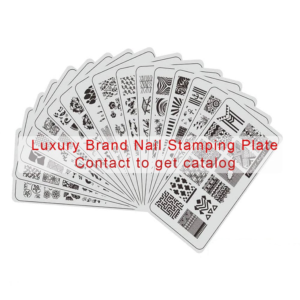 49 luxury brand Pattern Deep And Clear Stainless Steel Nail Image Stamp Board Nail Art Stamping Plates Set