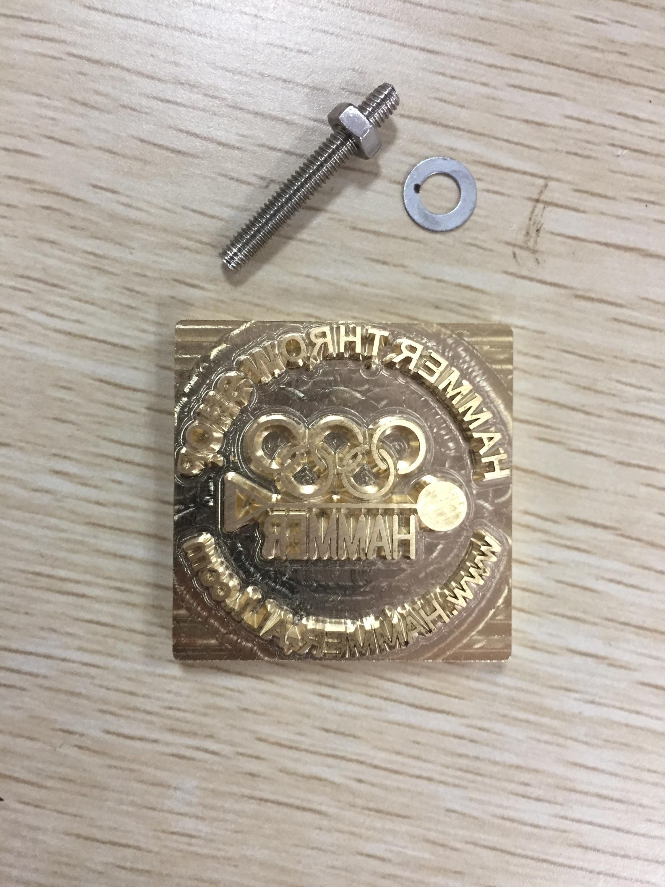 Chinese top sales 3cm*3cm customized hot stamp foil aluminum brass embossing stamping