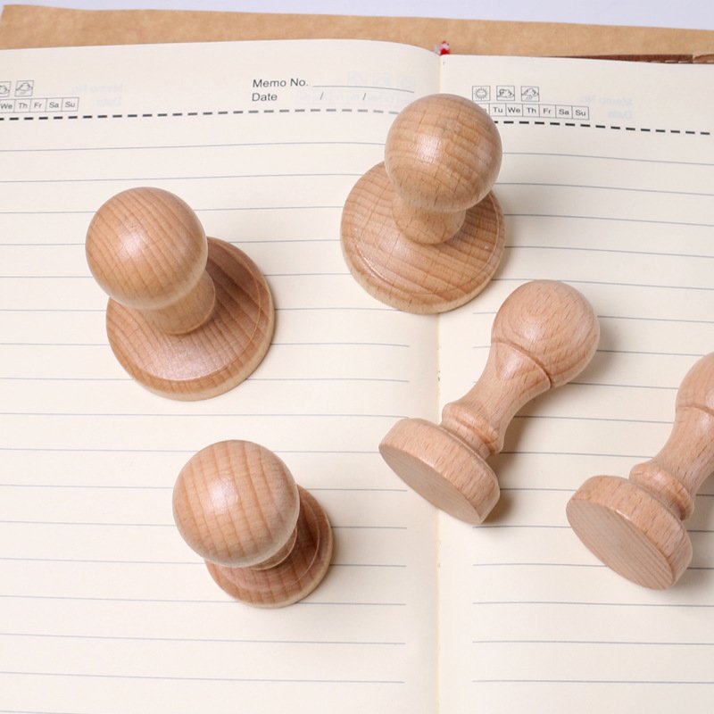 Rubber Stamp Handles Wood Round Blank Wooden Stamp Handle